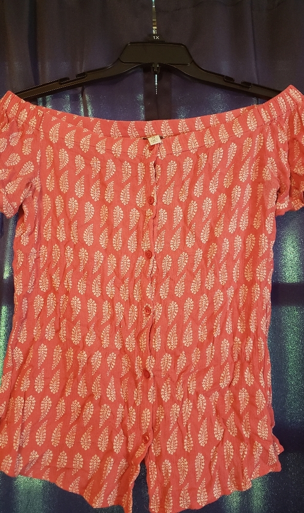Cato, slightly off the shoulder, pink shirt, size medium